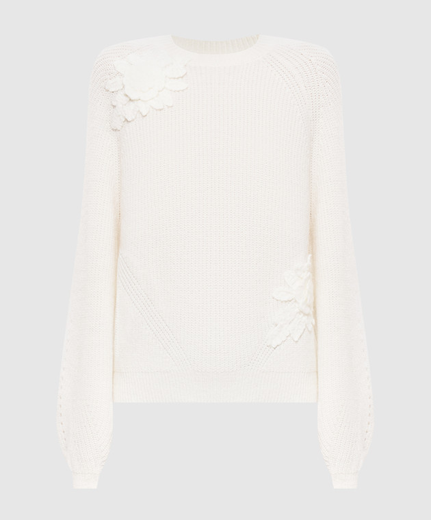 Twinset Свитер цвета айвори с шерстью альпаки 262TT3190
