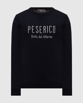 Peserico Синий свитер из шерсти с логотипом узором R59434F079044D