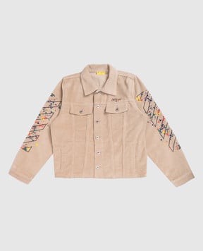 Off-White Дитяча бежева вельветова куртка 44GEV001F5F001
