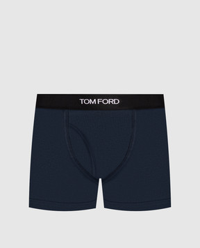 Tom Ford Сиині труси-боксери з контрастним візерунком логотипа T4LC31040