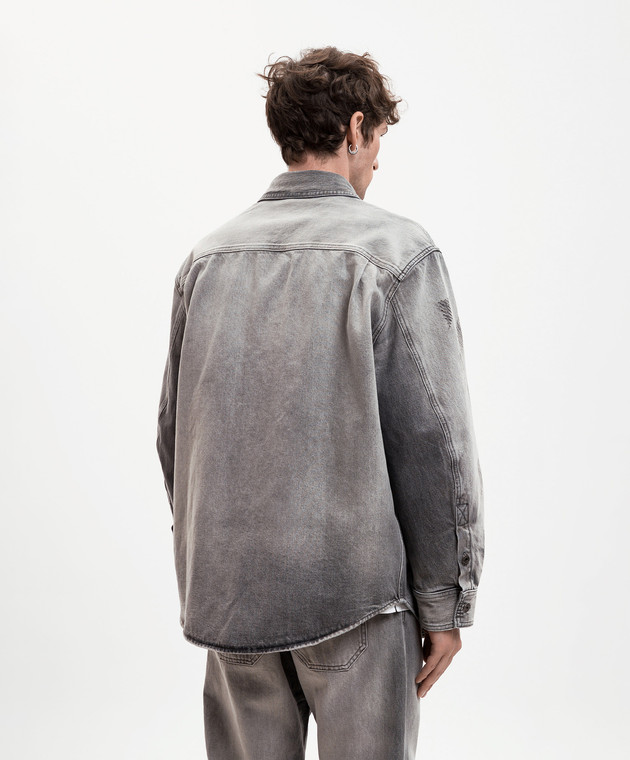 Off-White Серая джинсовая рубашка 44MYD05VS26D003 изображение 4