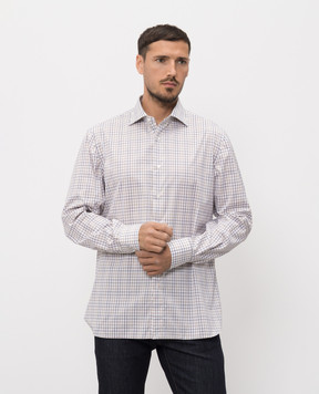 ISAIA Бежевая рубашка в клетку IM10TCC1124