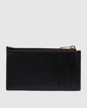 Saint Laurent Черный кожаный картхолдер Cassandre 607915BOW01