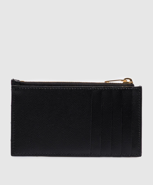 Saint Laurent Черный кожаный картхолдер Cassandre 607915BOW01 изображение 2