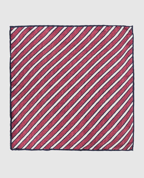 Brunello Cucinelli Бордова хустка-паше із шовку в смужку MX8680091