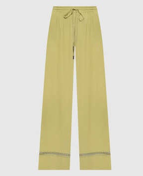 Ermanno Scervino Зелені штани з ажурною вишивкою D482P356APEMY