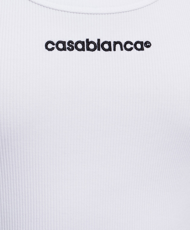 Casablanca Белая майка с контрастным логотипом WPF26JTS03902 изображение 5