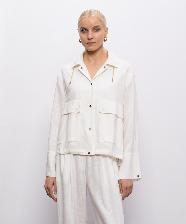 Herno Біла куртка з льоном GI000392D12689 зображення 3