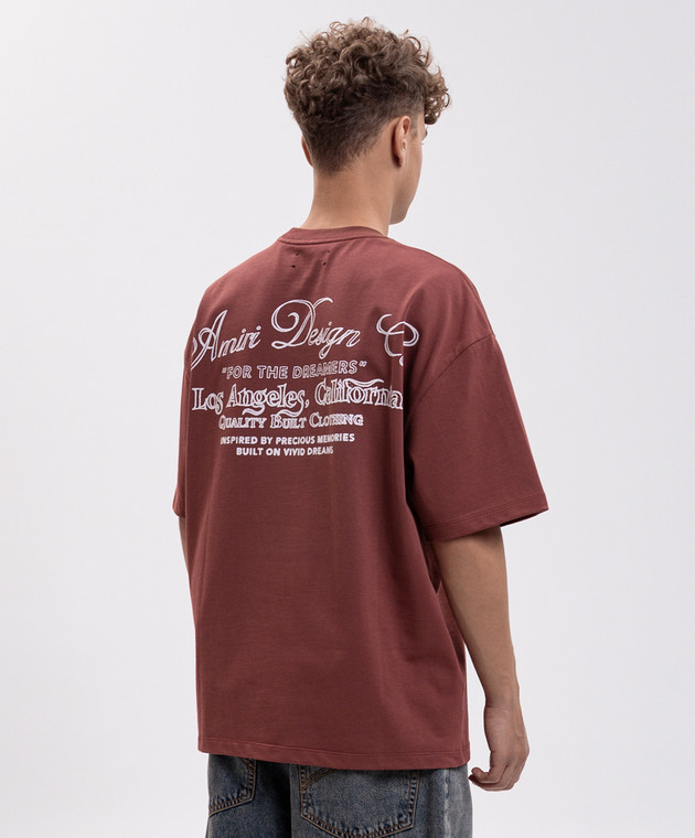 AMIRI Коричневая футболка Dreamers Chain Stitch AM426JR003 изображение 4