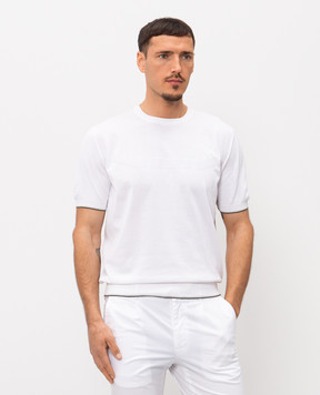 Stefano Ricci Біла футболка з візерунком монограми K616448G10F26115