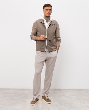 Pini Parma Коричневий жилет з вовни VESTHOODTAU