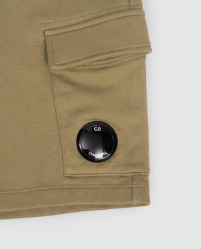 C.P. Company Детские шорты цвета хаки с патчем логотипа CPQ002LCA691014