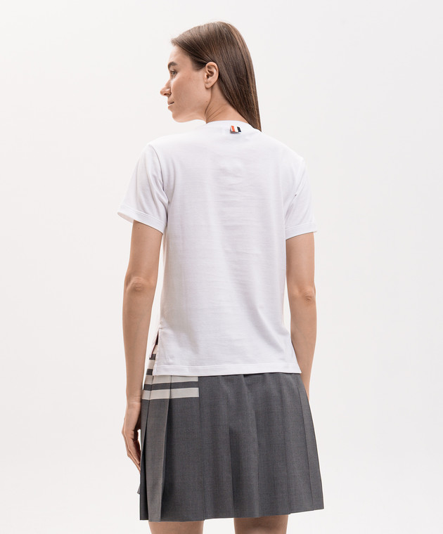 Thom Browne Белая футболка с нашивкой FJS036A05398 изображение 4