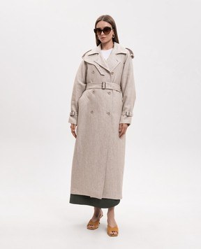 Max Mara Бежевий тренч MXSPEDAGGI з льону MXSPEDAGGI