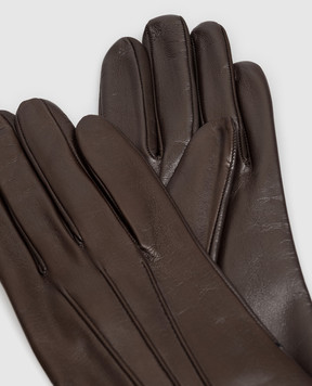 Sermoneta Gloves Коричневі шкіряні рукавички B27TOUCH