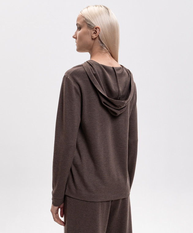 Max Mara Коричневые худи COMICA с шелком MXMCOMICA изображение 4