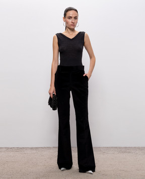 Victoria Beckham Серый топ из шерсти с открытой спиной 1326KTP007310B