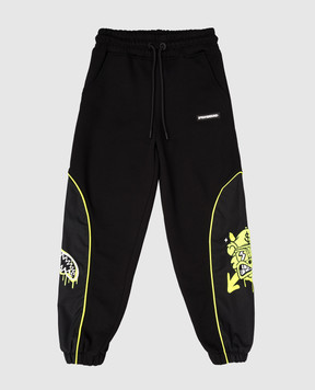 Sprayground Дитячі чорні джогери Graffiti Bear SPY1444E