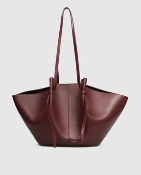 YUZEFI Бордова шкіряна сумка-тоут Mochi LARGEMOCHIBERRY