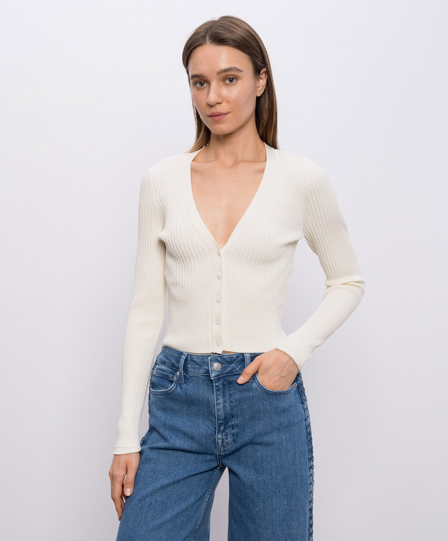 Simkhai Бежевый кардиган Ailany в рубчик 2246003K изображение 3