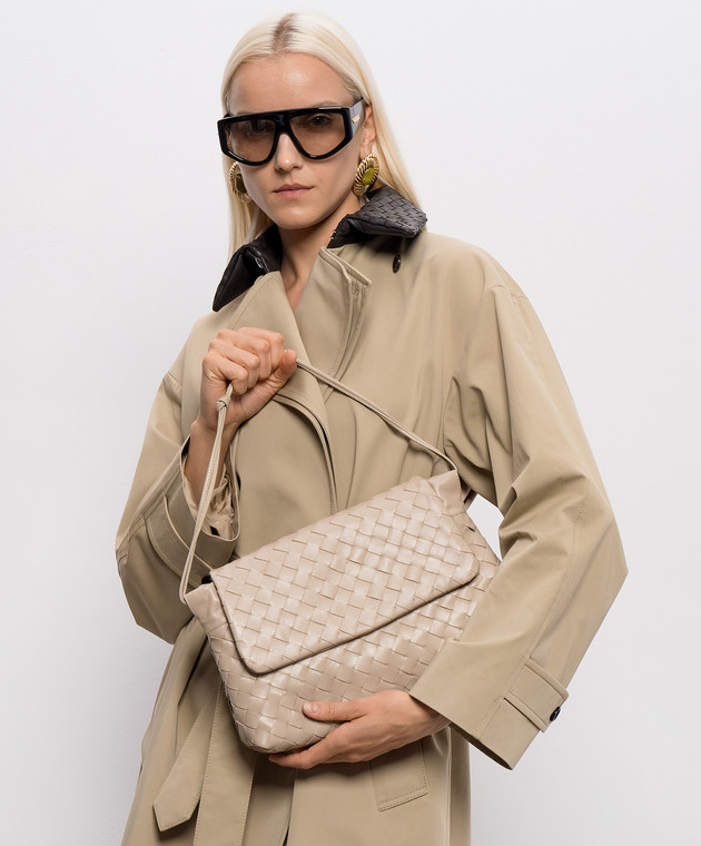 Bottega Veneta Бежевая кожаная сумка Giorno 857657V3IV0 изображение 2