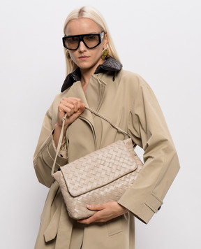 Bottega Veneta Бежева шкіряна сумка Giorno 857657V3IV0