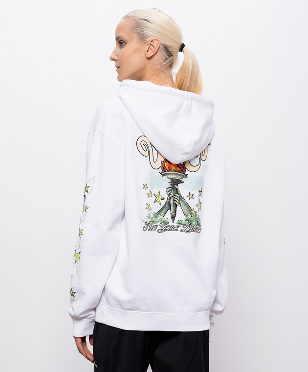 Off-White Біле худі Show NY 29E00322T зображення 4