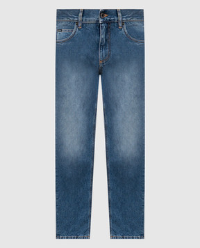 Dolce&Gabbana Сині джинси з вишивкою монограми логотипа GYJCCZG8OW2