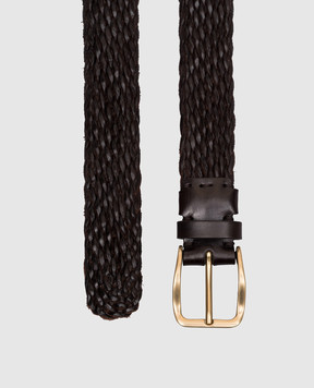 Brunello Cucinelli Коричневый кожаный ремень MAUFB344