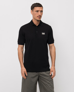 Dolce&Gabbana Чорне поло з патчем логотипа G8PL4TG7P1D