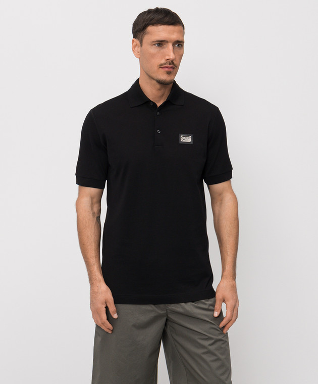 Dolce&Gabbana Черное поло с патчем логотипа G8PL4TG7P1D изображение 3