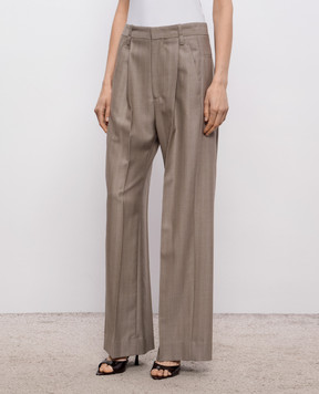 Victoria Beckham Коричневые брюки из шерсти 1226WTR007113A