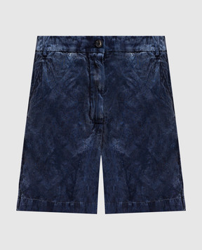 Masnada Синие шорты с тканым узором 8032