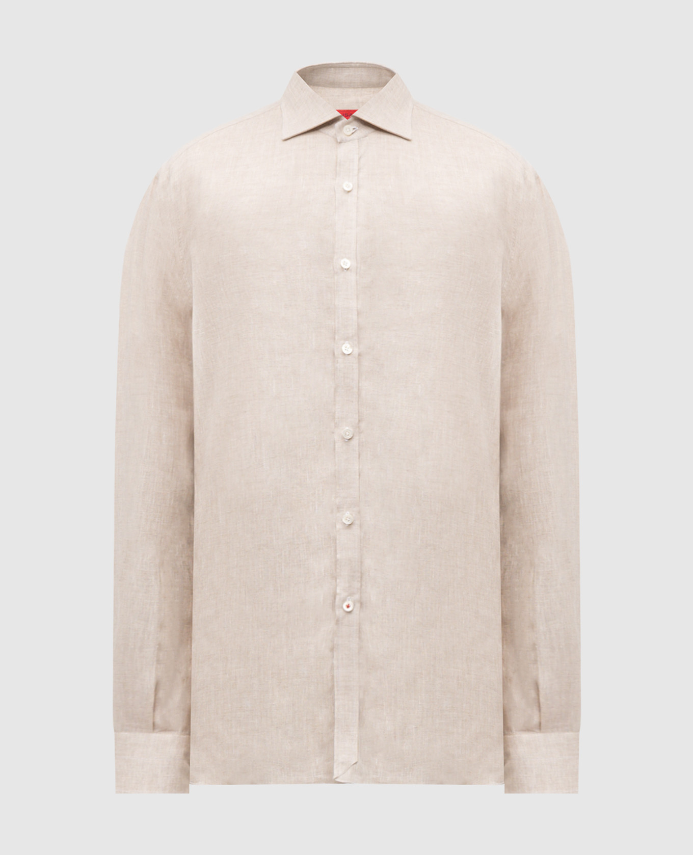 Бежевая рубашка из льна