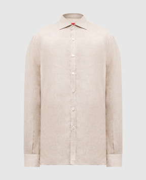 ISAIA Бежевая рубашка из льна CAM088KM304