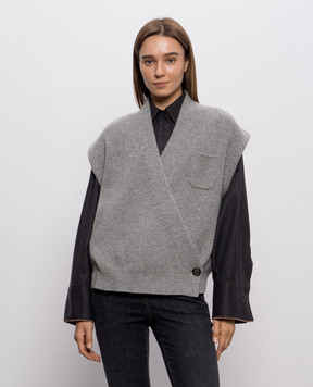 Brunello Cucinelli Сірий жилет з кашеміру M12724316P