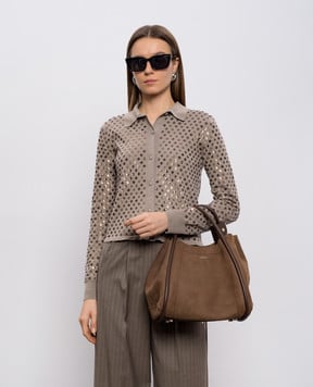 Max Mara Коричнева сумка-тоут MARINESSUE з нубука MXAMARINESSUE