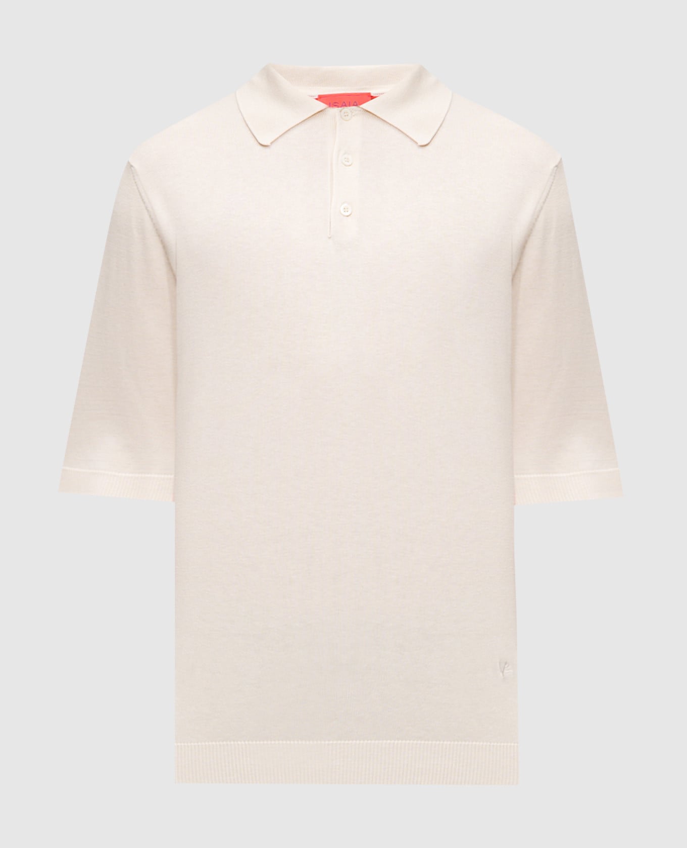 Бежевое поло из шелка