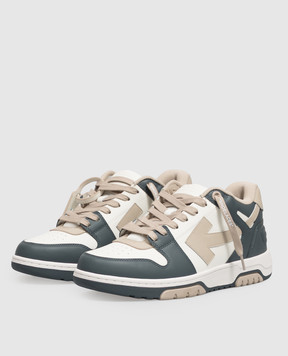 Off-White Серые кожаные кроссовки Out Of Office OF05726310