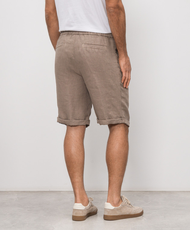 Brunello Cucinelli Коричневі шорти з льону M243DU0020 зображення 4
