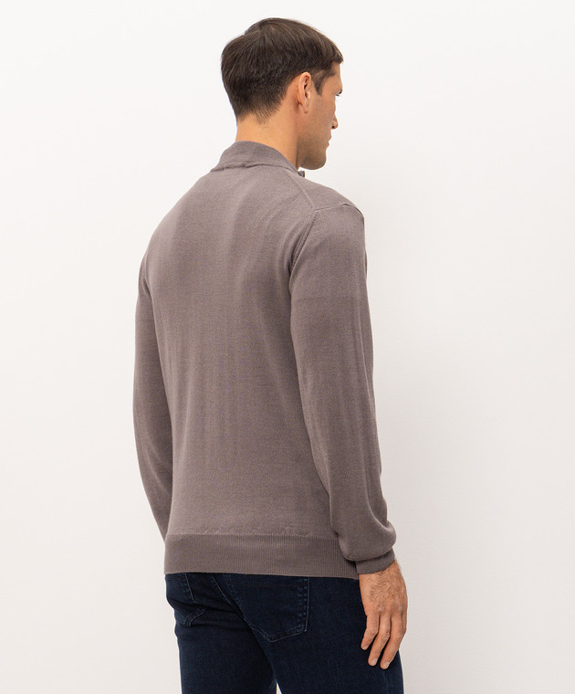 Cashmere&Whiskey Коричневий джемпер з вовни, шовку та кашеміру 477 зображення 4