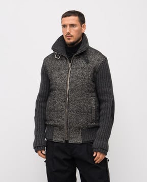 Dolce&Gabbana Сіра куртка з вовною у візерунок G9BVSTGJ846