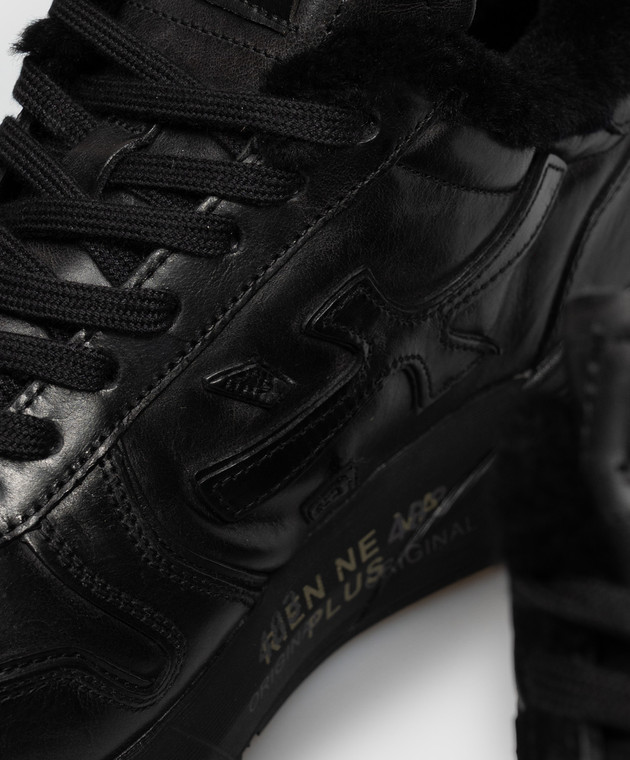 Premiata Черные кожаные кроссовки Mick на меху MICK1453NM изображение 5