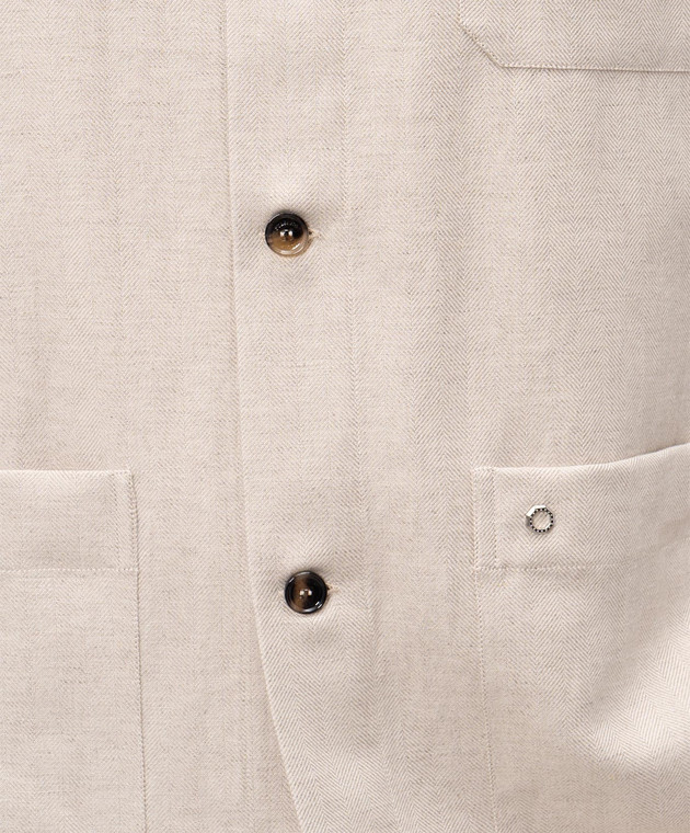 Stefano Ricci Бежевая рубашка с льном SP008188VT0001 изображение 5