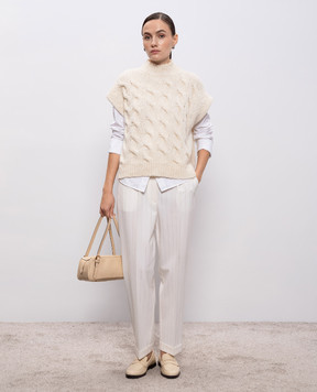 Peserico Белые брюки с шерстью в полоску P0487402045