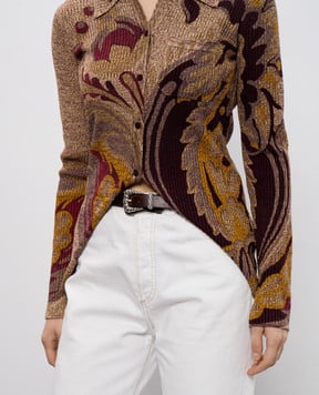 Etro Коричневий шкіряний ремінь з перфорацією WP3B0057AE294