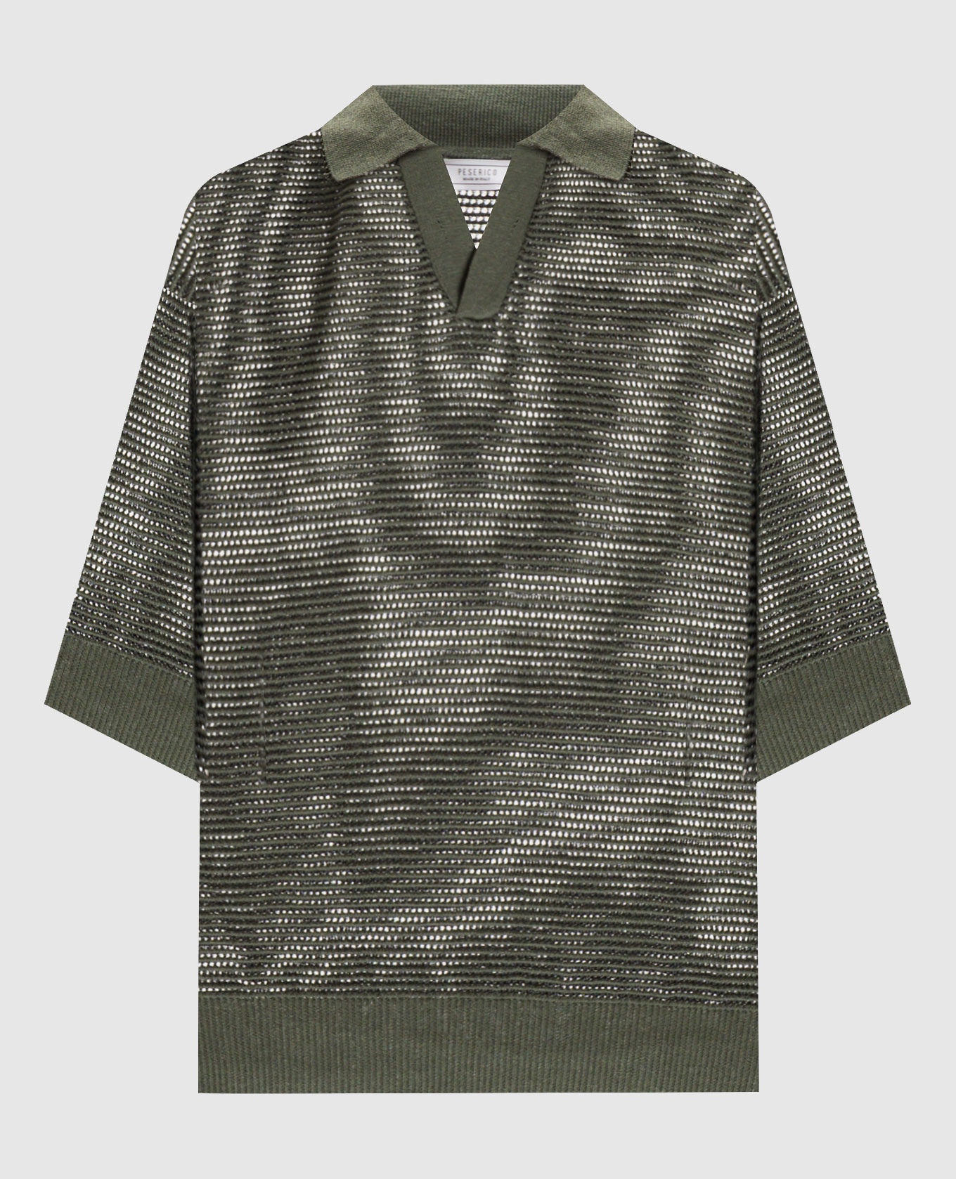 Зеленый топ с воротником-поло