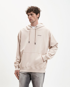 Off-White Бежево худи с эмблемой Half Arrow 44MBB085S26F00A