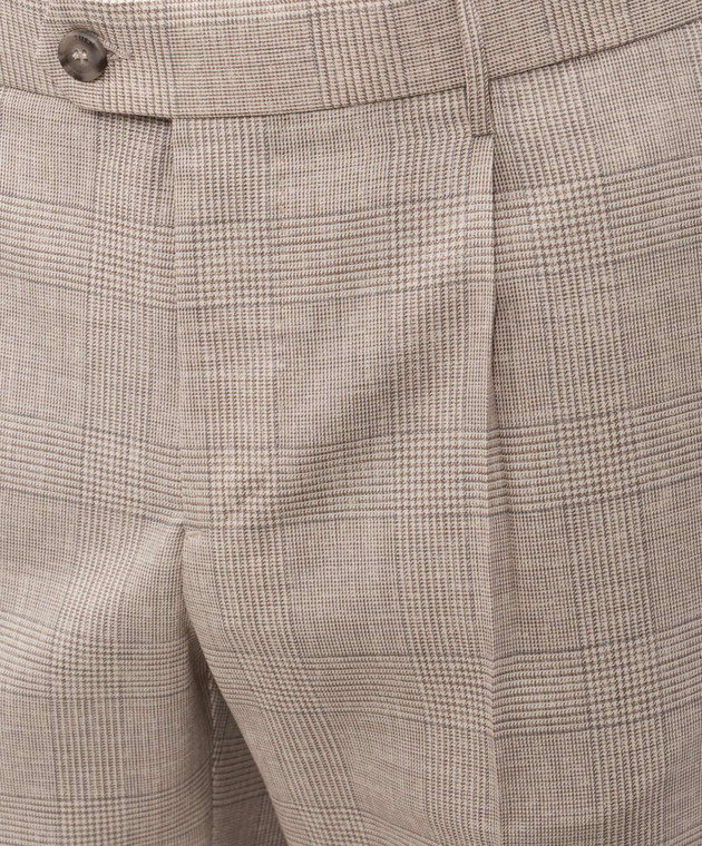 Peserico Бежеві штани з вовни у віндзорську клітинку R5422302721 зображення 5