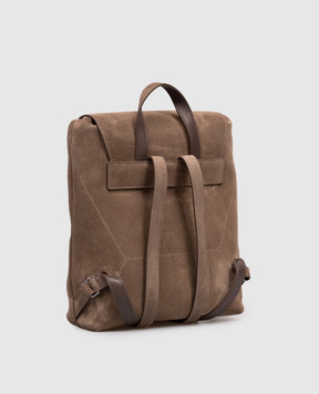 Brunello Cucinelli Замшевый коричневый рюкзак с тиснением логотипа MBDLB2826P
